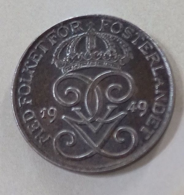 Moneda de 1 ÖRE Sueco, del año 1949. Gustavo V - imagen 2