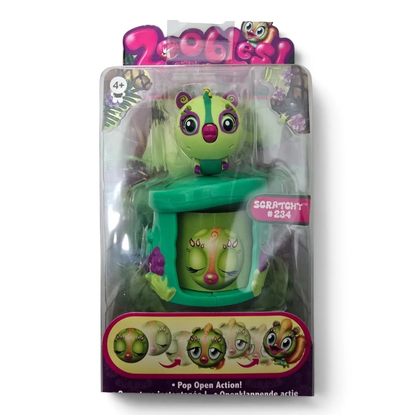 Figura Coleccionable Zoobles Scratchy #234 Pop Open Action con Hábitat