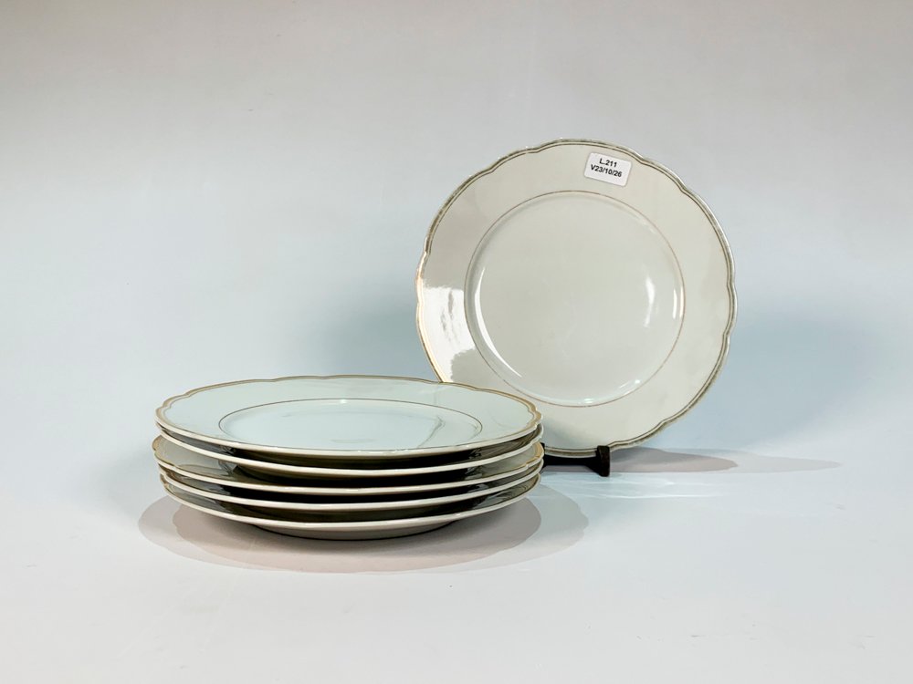 Seis Platos de Porcelana Checoslovaca "Alt Schönwald" para Postre