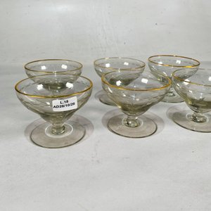 Seis Copas de Cristal Hialino con Borde Dorado para Postre - imagen 3