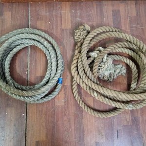 Dos Tramos de Cuerda Gruesa (Gris y Natural) - 6.5 Metros Cada Una - imagen 2
