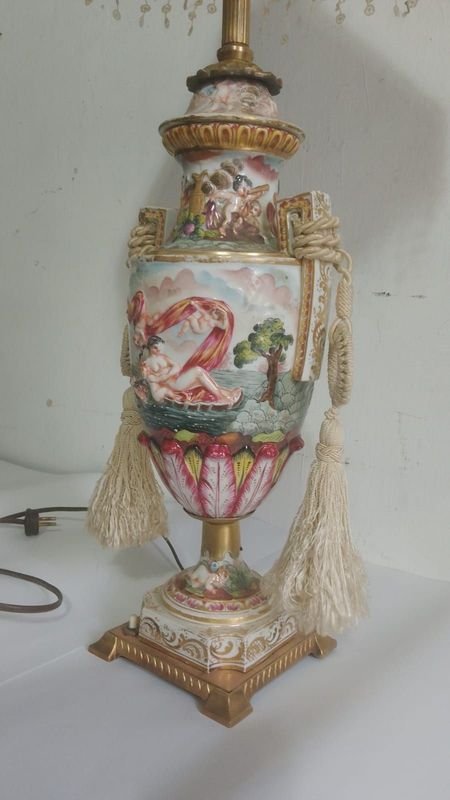 Lámpara de mesa en porcelana Capodimonte, marca N 1920 - imagen 10