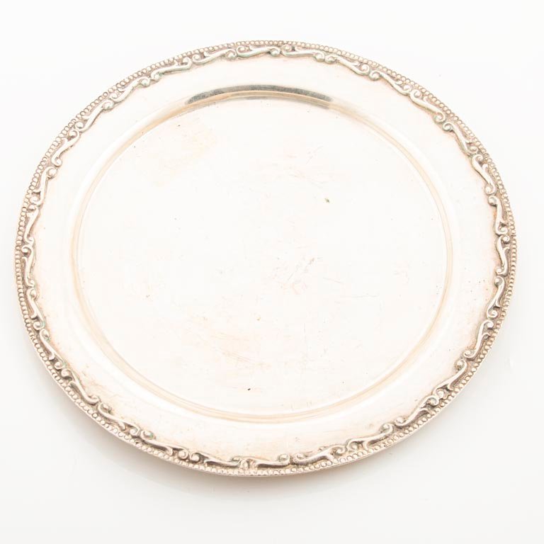 Platillo de Plata 800 con Borde Labrado - 20cm