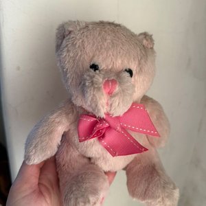 Lote siguiente: Oso de Peluche Rosa con Lazo Rosa