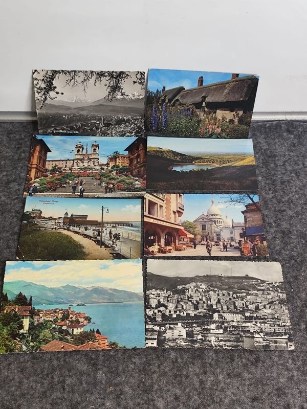 18 Postales Antiguas de Diferentes Partes del Mundo con Sellos