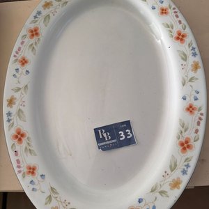Juego de Fuentes Oval y Rectangular de Porcelana China - imagen 3