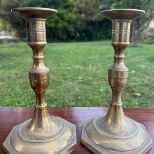 2 candelabros en aleacion de zinc y 2 en bronce - imagen 1