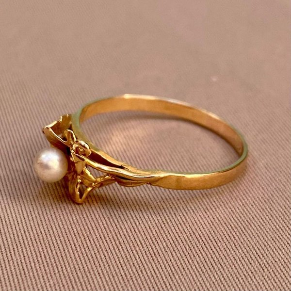 Anillo de Oro con Perla de Calidad - imagen 2