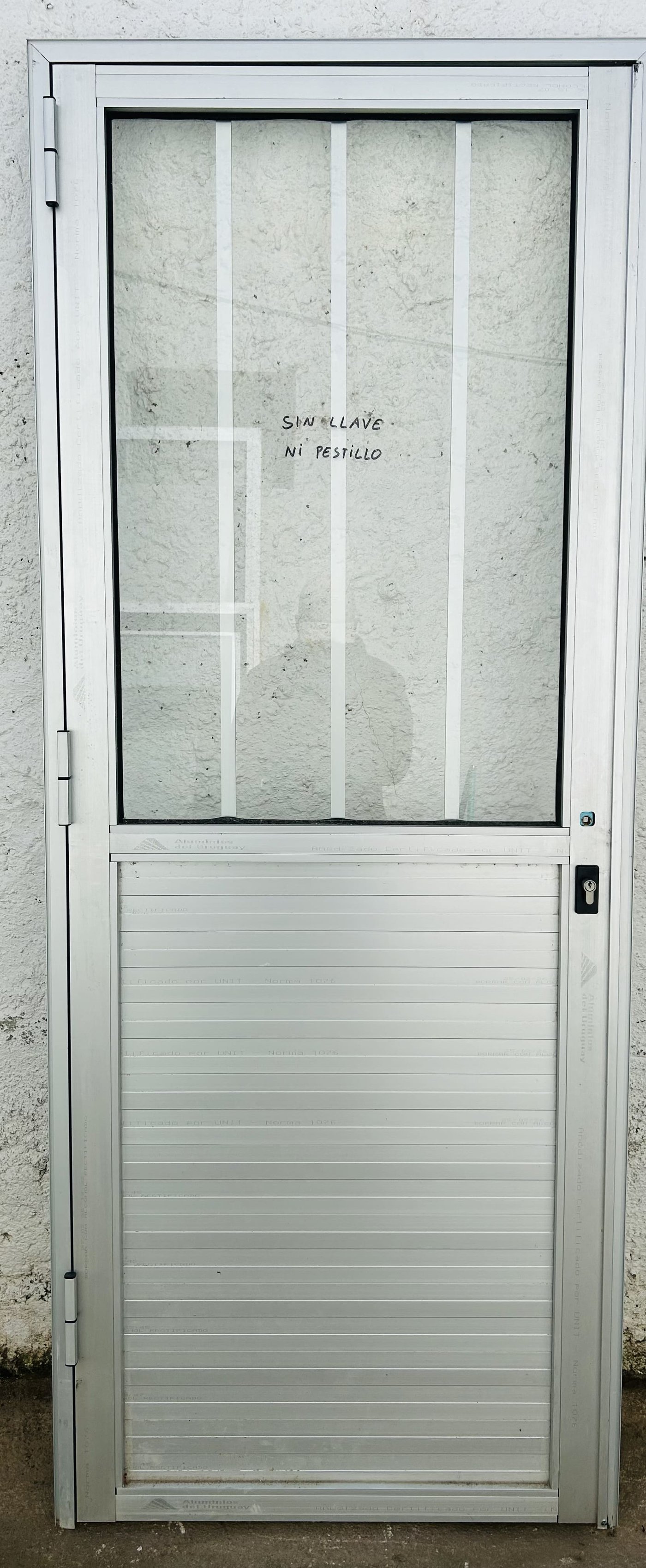 Lote #004 – Puerta de aluminio sin llaves ni pestillos – 80x200cm