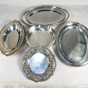 Lote de 6 Bandejas y Centros Metálicos Vintage - imagen 2