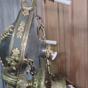 Araña de Bronce Estilo Imperio Seis Luces - imagen 4