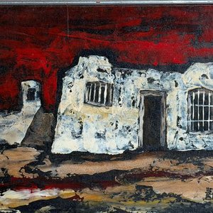 Pintura "Casa Colonial" de Héctor Brum, Acrílico sobre Fibra - imagen 3