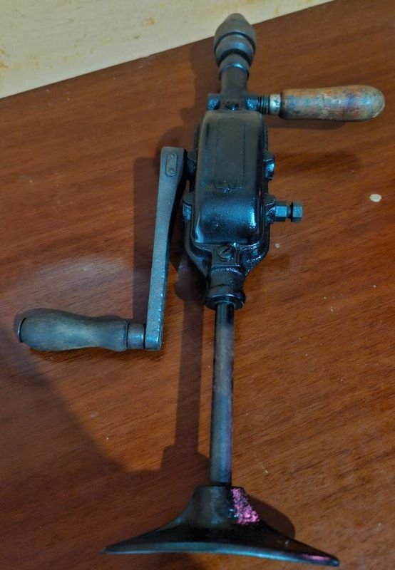 Antiguo Taladro De Mano - Herramienta Manual Antigua