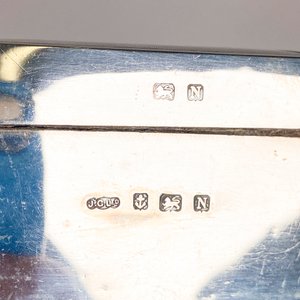 Caja Cigarrera de Plata Inglesa con Interior de Madera - imagen 5