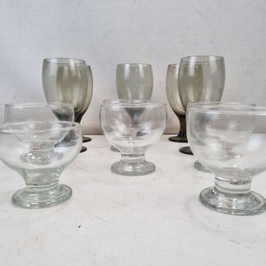 Set de 11 Copas y Vasos de Postre en Cristal Ahumado y Transparente - imagen 4