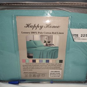 Juego de Sábanas King Size "Happy Home" 4 Piezas Verde Agua - imagen 2