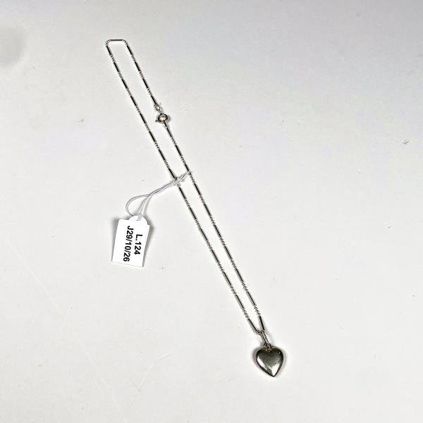 Cadena de Plata Fina con Dije de Corazón - imagen 1
