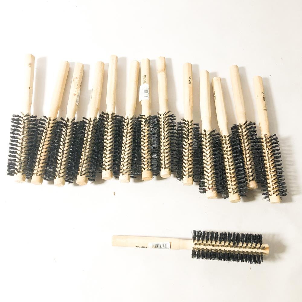 Pack 13 Cepillos Redondos para Peinar con Mango de Madera