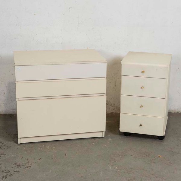 Par de Cajoneras Rodantes de MDF Melamínico Beige