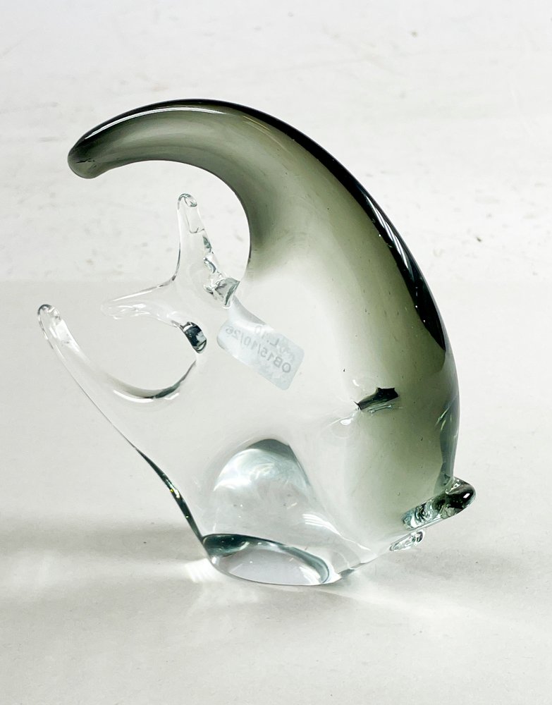 Figura de Pez en Cristal Murano, 13 x 14 cm