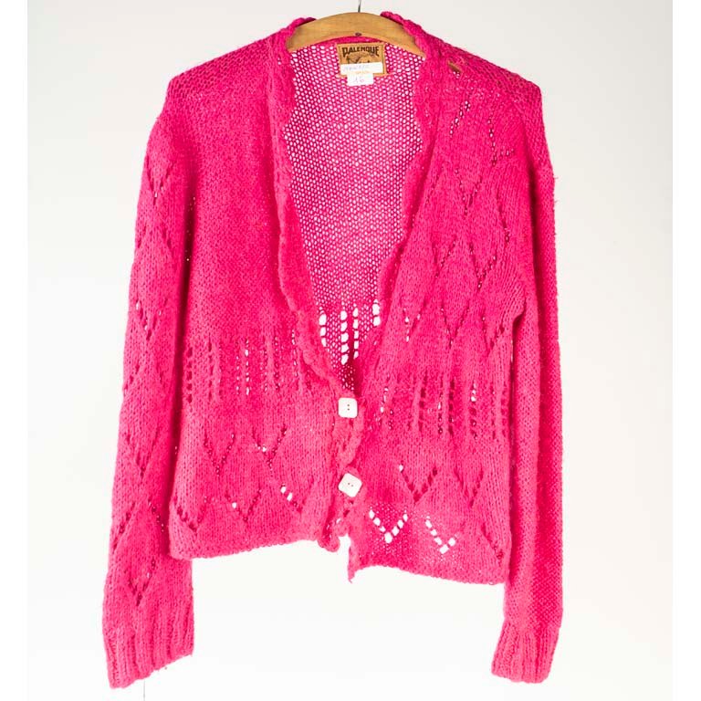 Pulóver Palenque 100% Lana Fucsia Tejido Calado
