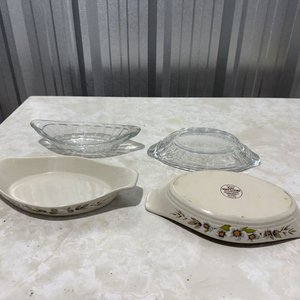 Set de 4 Fuentes Ovaladas de Vidrio y Cerámica - imagen 2
