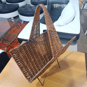 Revistero de Hierro y Mimbre Marrón - imagen 3