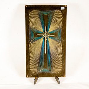 Cuadro de Dama y Crucifijo Decorativo con Hilo - imagen 3