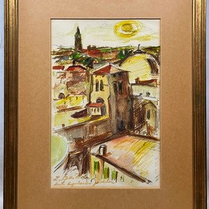 Acuarela "Ciudad" de Zoma Baitler - 33 x 22 cm - imagen 2