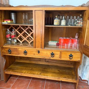 Alacena Antigua de Madera con Puertas y Cajones - imagen 13