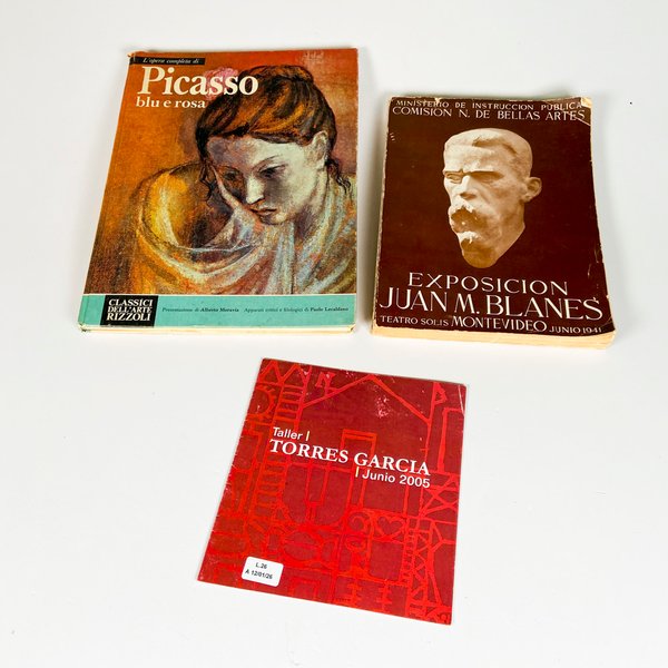 Lote siguiente: Tres libros de arte de Picasso, Torres García y Juan Blanes