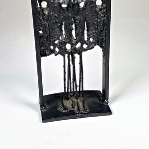 Candelabro de Hierro Forjado Negro para Tres Velas - imagen 4