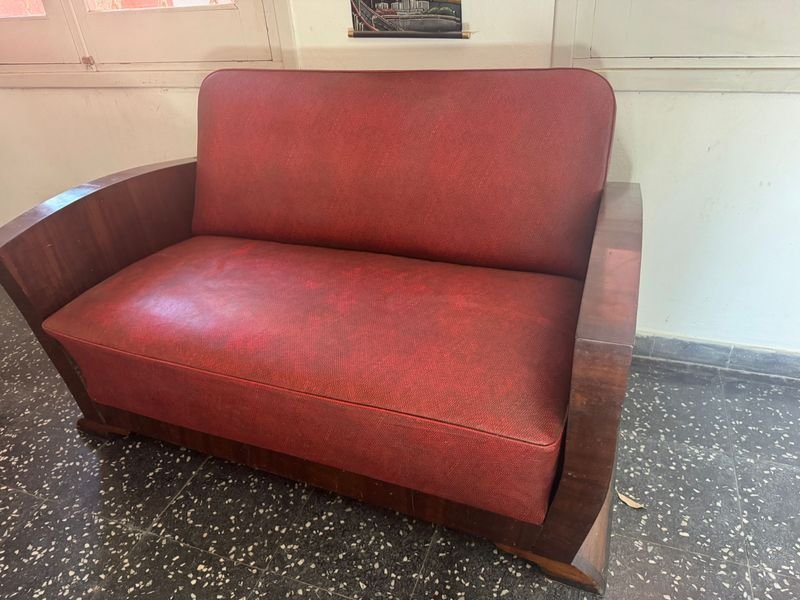 Sillón art decó tapizado en cuerina - imagen 2