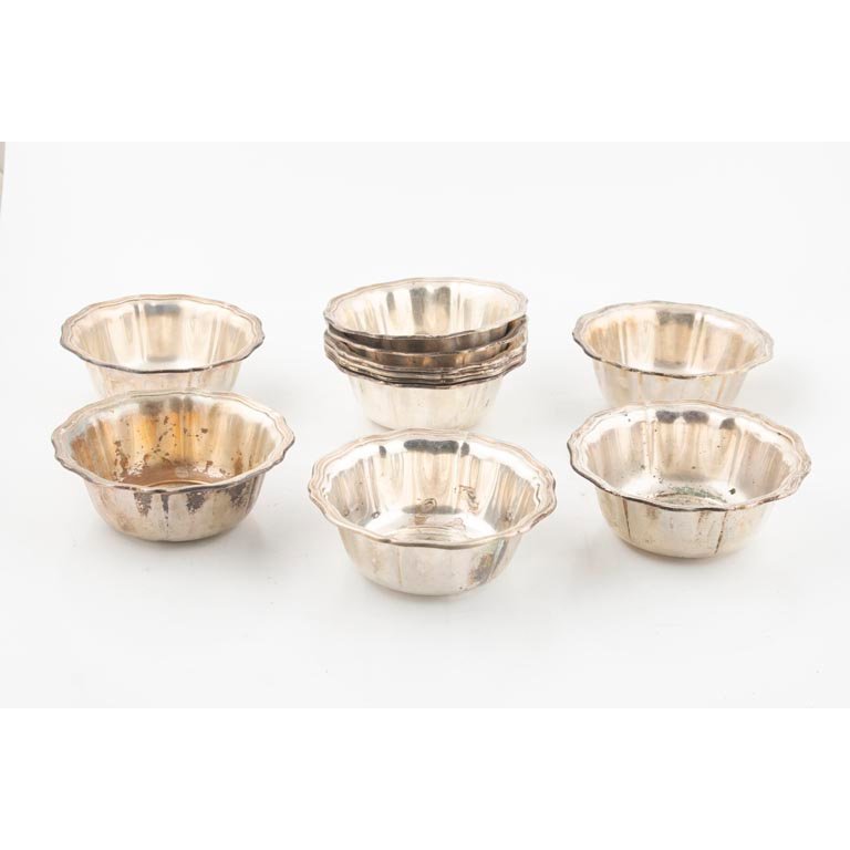 12 Cuencos de Plata 800 - 1060gr - 12cm Diámetro