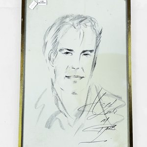 Lote siguiente: Cuadro Pastel Retrato de Personaje con Firma