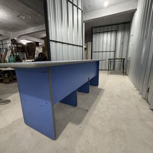 Escritorio de Oficina Azul Grande con 3 Puertas y Cajones - imagen 3