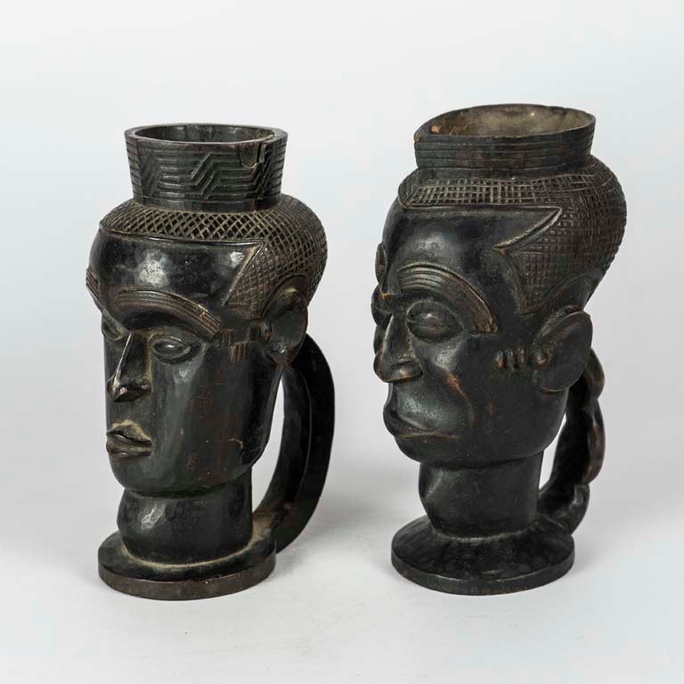 Jarras africanas de madera tallada - Decoración y Arte - imagen 2