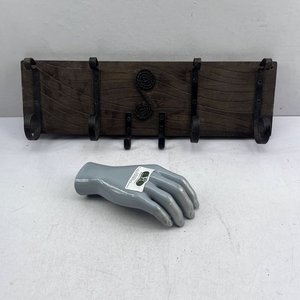 Perchero de Madera y Hierro Forjado con 6 Ganchos - imagen 1