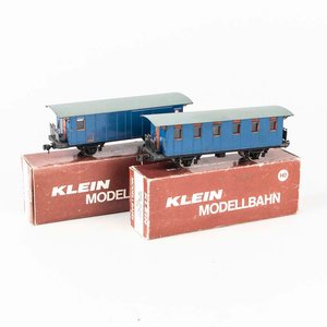 Lote siguiente: 2 Vagones Klein Modellbahn BAHN en Caja Original
