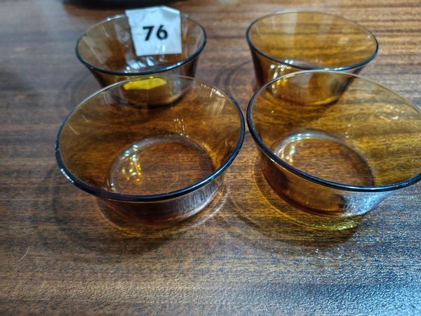 Set de 4 Pocillos de Vidrio Color Caramelo para Postre
