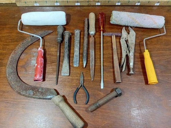 Lote de Herramientas Varias: Hoz, Destornilladores, Pinzas, Llave Morsa y Más - imagen 1