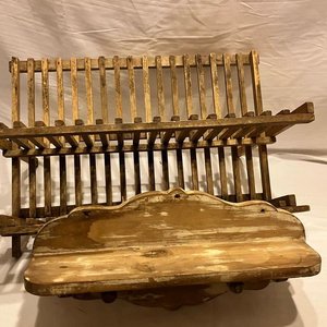 Escurridor y Estante Rústico de Madera para Cocina Vintage - imagen 2