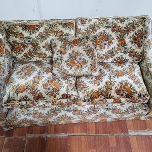 Sillón de 2 Cuerpos Vintage Estilo Retro con Tapizado Floreado Cálido - imagen 5