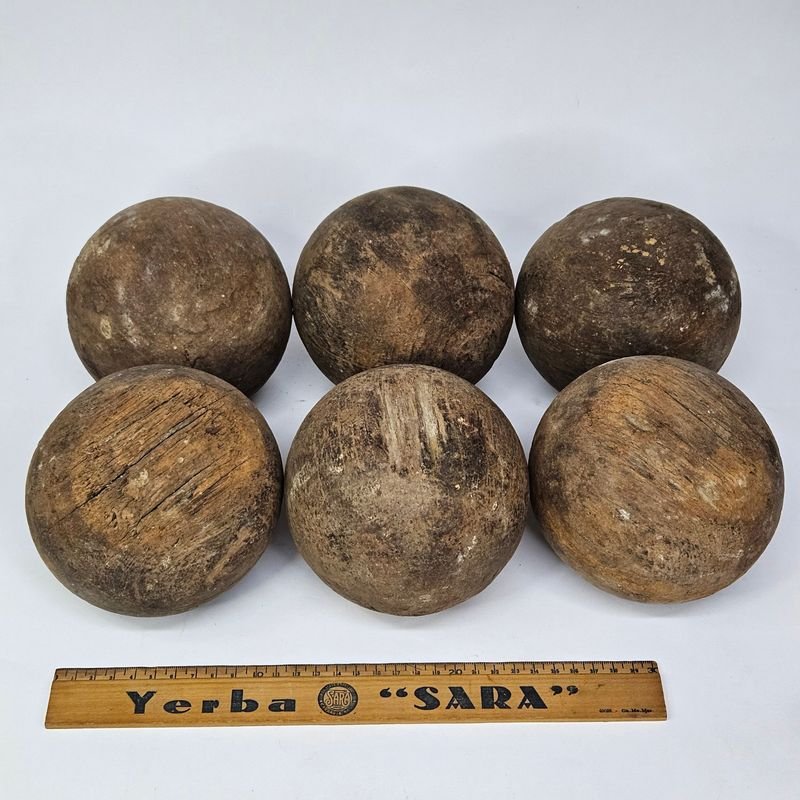 Antiguas Bochas de madera dura para juego tradicional - imagen 5