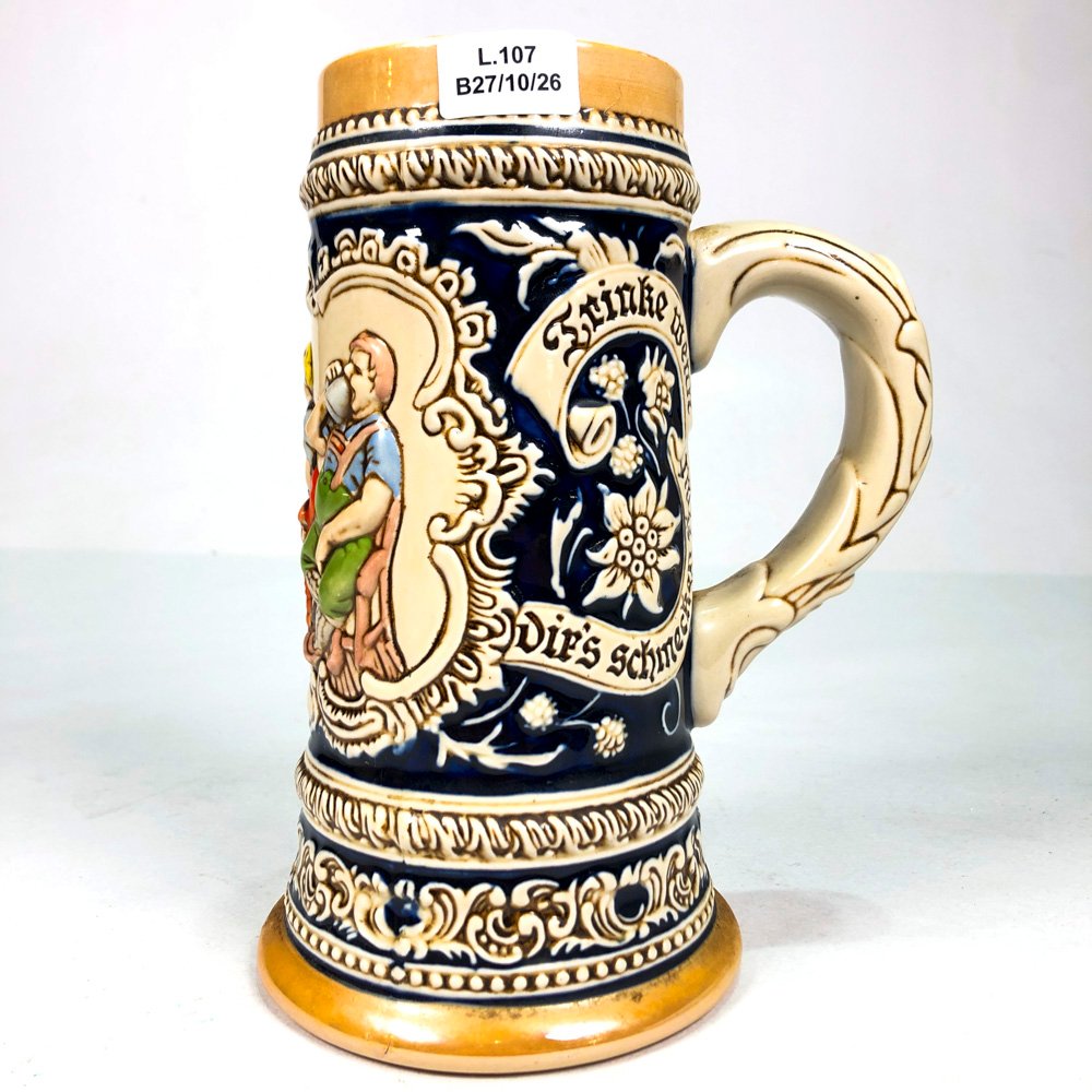 Jarra de Cerveza Olympia de Porcelana Pintada a Mano con Escenas