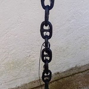 Lámpara de Pie Artesanal con Cadena de Barco Negra - imagen 4