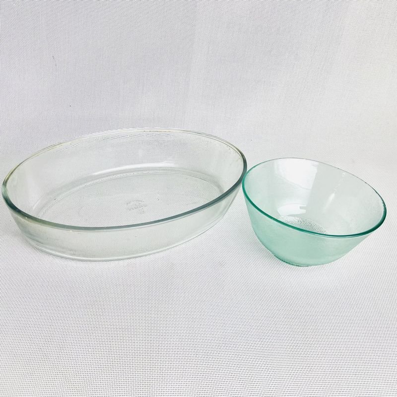 Fuente Pyrex oval para horno y bowl de Coca Cola