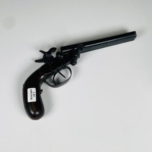 Pistolón Antiguo de Doble Caño con Cachas de Madera - imagen 1