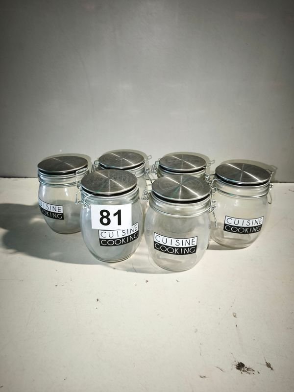 Set de 6 Carameleras "Cuisine Cooking" de Vidrio con Tapa Metálica - imagen 1