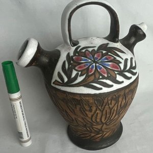 Botijo de Cerámica con Diseño Floral - Impecable Estado - imagen 2